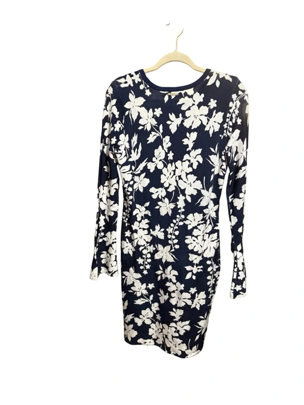 MICHAEL Michael Kors Navy White Floral Long Sleeve Sheath Dress M NWT